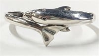 Sterling Dolphin Cuff Bracelet .65 Oz.