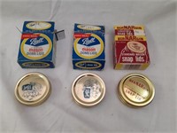 3 Boxes NOS Dome Jar Lids. Missing 1 Ball