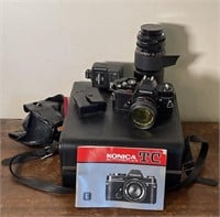 Vintage Konica autoreflex TC 35mm camera & lens