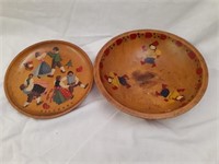 2 German Wooden Bowls