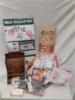 Lot of sewing and craft supplies.  Some vintage.