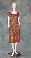 Vintage Gold and Copper Dress, 1950s