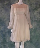 Vintage Pleated Silk Mini Dress