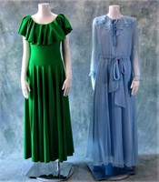 2 Vintage 1970s Maxi Dresses