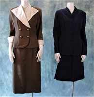 2 Ladies 1950s Silk Suits