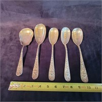 Sterling Silver Stieff Rose Serving Spoons