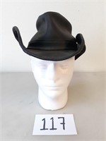 Henschel Hat Co. Black Leather Aussie Hat - Medium