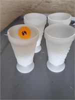 MILK GLASS GRAPE VINE VASES