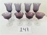 8 Amethyst / Purple Drinking Glasses (No Ship)