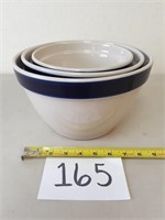 3 Ceramic / Stoneware Mixing Bowls (No Ship)