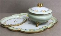 Limoges Dresser tray, powder box and small Tray