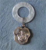 Vintage Sterling Silver Poodle Teething Ring