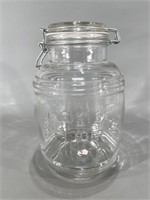 Glass Cookie Jar w/Snap Closure Lid