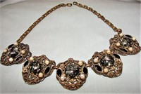 1920s Metal Medallion Picture Necklace