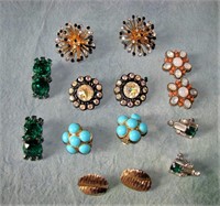 7 Pairs of Vintage Costume Earrings