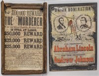 Vtg Abraham Lincoln Union Nomination Poster &