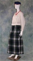 Vintage Outfit Ensemble with Tartan Skirt