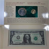 US Botanic Garden Coinage And Currency Set GEM
