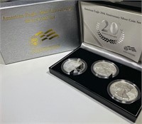 2006 20th Ann. Silver Eagle 3 Coin Set GEM BU/PR