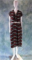 Vintage Designer Linen Dress w/ Embroidery