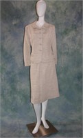 1950s Sacony Silver Faille Suit