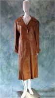 Vintage Brown Leather Jacket or Duster