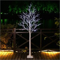 6FT Artificial Tree Lighted LED,  Birch Tree