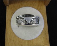 925 Silver Texas Longhorn Ring Sz 7