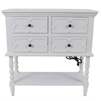 Console Table Four Drawer , Antique Grey