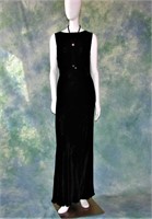 Vintage 1930w Velvet Bias Cut Dress