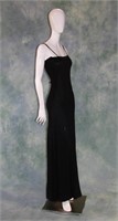 1930s Bias Cut Black Crepe Gown