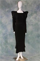 Interesting 1930s Crepe Gown, Attached Shrug