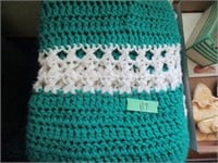 Knitted Throw with misc items