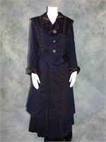 Edwardian Walking Suit in Navy Blue Wool