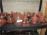 70 pcs of Pink Depression Glass