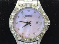 Seiko Lady’s Quartz Watch with Pink Face and