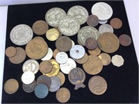 Foreign coins - mostly Mexico 
Num 7