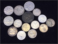 Foreign coins - most are Silver - mostly Canada