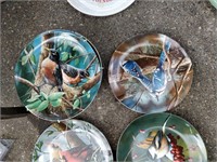 large lot of bird collector plates