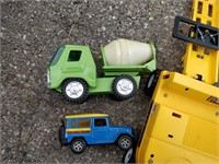 toy cement truck , car and crane