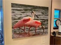 Spoonbill & Heron Photo Canvas Prints