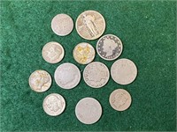 Assorted U.S. Silver Coins, Mercury Dimes, More