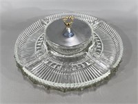 Glass Relish Set on Tray -Vintage