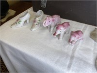 Miniature Victorian Shoes Elephant Figurines
