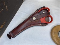 Scissors with Leather Sheath