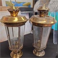 Pair of Vintage Brass Candle Holders/Lanterns