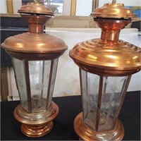Pair of Vintage Copper Candle Holders/Lanterns