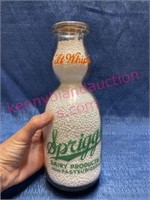 Old 1qt Spriggs glass milk bottle #10