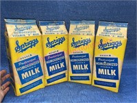 (4) Old Spriggs milk cartons