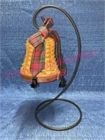 2000 Longaberger bell basket w/ iron holder